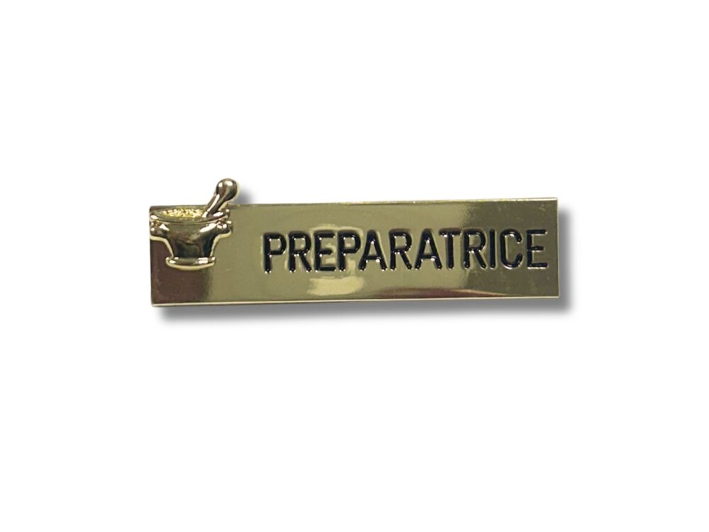 Badge préparatrice plaqué or