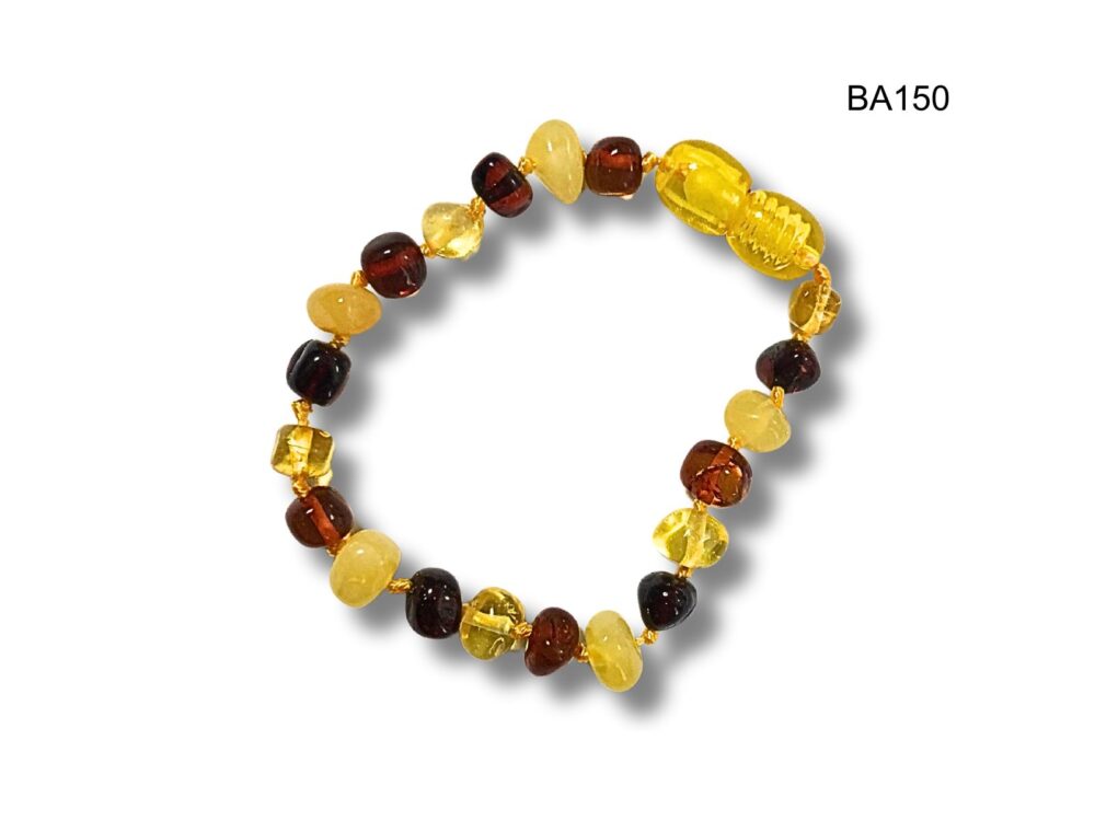 Bracelet ambre bébé baroque multicolore