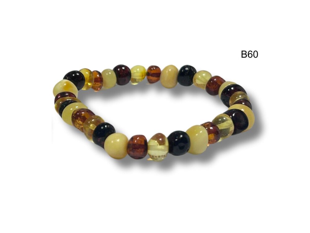 Bracelet ambre adulte multicolore